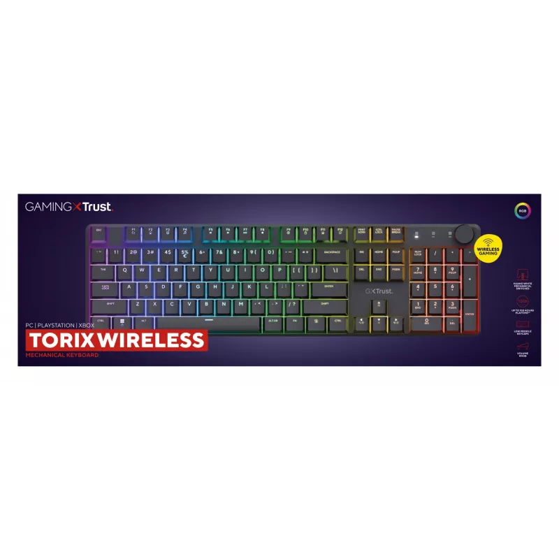 Trust GXT 868 Torix πληκτρολόγιο Gaming USB + RF Wireless + Bluetooth QWERTY US English μαύρο