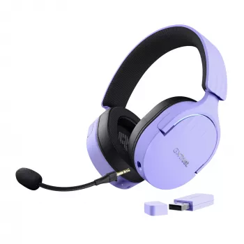 Trust GXT 491P FAYZO ακουστικά ενσύρματα & ασύρματα Head-band Gaming USB Type-A Bluetooth μαύρο, μωβ