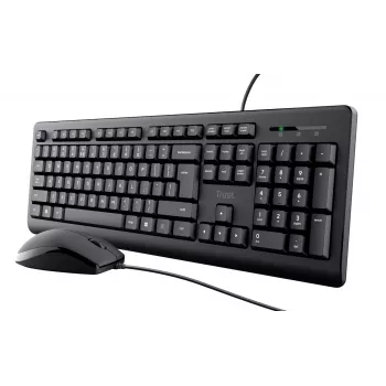 Trust Primo πληκτρολόγιο, ποντίκι περιλαμβάνεται, Universal, USB, QWERTY, US-Αγγλικά, μαύρο