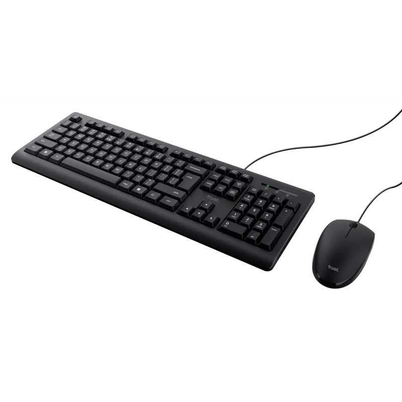 Trust Primo πληκτρολόγιο, ποντίκι περιλαμβάνεται, Universal, USB, QWERTY, US-Αγγλικά, μαύρο
