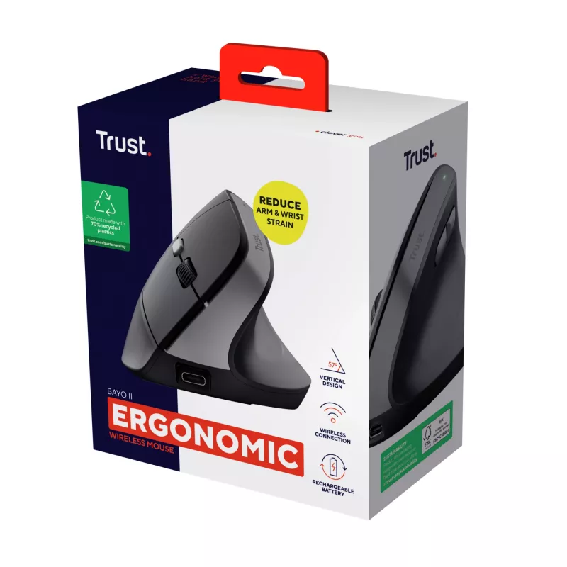 Trust Bayo II ποντίκι Ιατρικό δεξιόχειρο RF Wireless οπτικό 2400 DPI