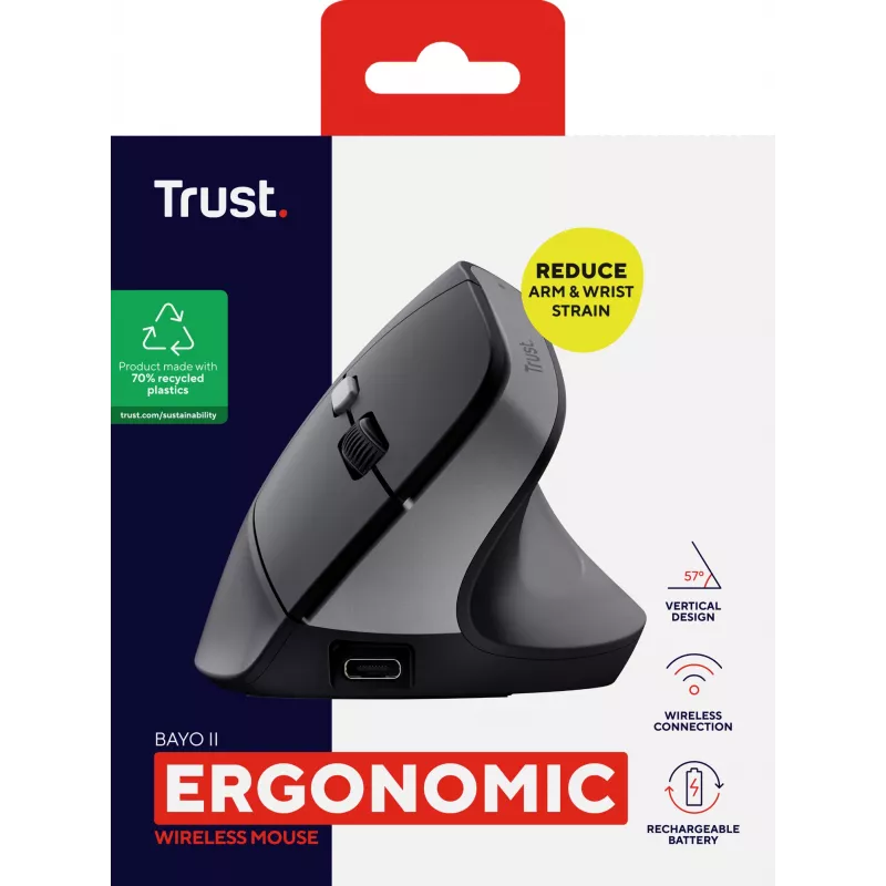 Trust Bayo II ποντίκι Ιατρικό δεξιόχειρο RF Wireless οπτικό 2400 DPI