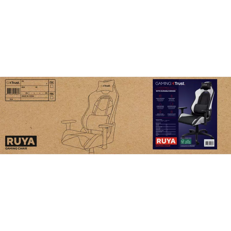 Trust GXT 714 RUYA καρέκλα Gaming Universal, μαύρο, λευκό