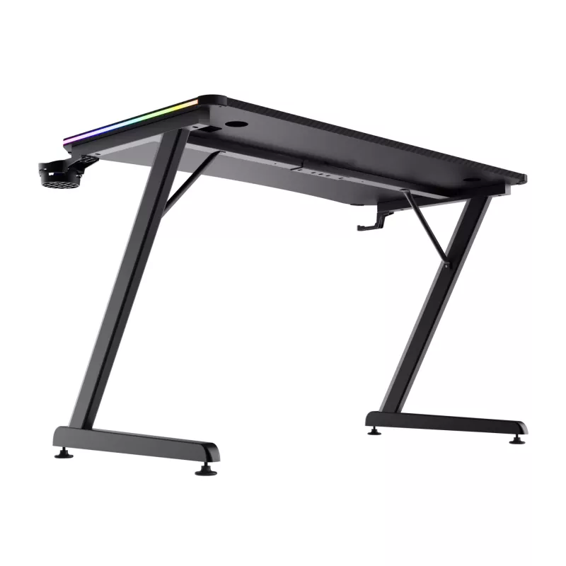 Ορθογώνιο τραπέζι TRUST GXT 709 LUMINUS μαύρο 1200x600x740 mm