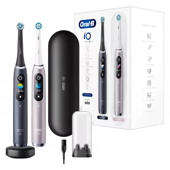 Ηλεκτρική Οδοντόβουρτσα Oral-B iO 9 Ενηλίκων Περιστρεφόμενη, 2 Λαβές, 2 Κεφαλές Βούρτσας, Ενσωματωμένη Μπαταρία, 3 Ώρες Χρόνος Φόρτισης, Μαύρο/Rose