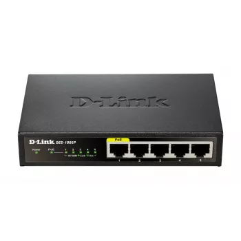 D-Link DES-1005P Unmanaged L2 Fast Ethernet (10/100) Power over Ethernet (PoE) Μαύρο
