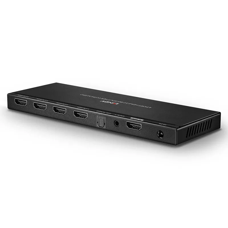 Lindy 4-Port HDMI 18G Splitter με ήχο και downscaling