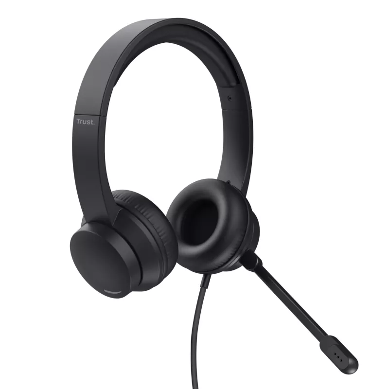 Trust HS-150 Ακουστικά Ενσύρματα Κεφαλής Γραφείου/Callcenter Μαύρο