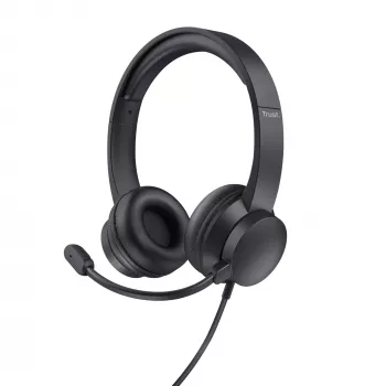 Trust HS-201 Ακουστικά Ενσύρματα Κεφαλής Γραφείου/Callcenter USB Type-A Μαύρο