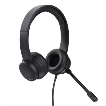 Trust HS-201 Ακουστικά Ενσύρματα Κεφαλής Γραφείου/Callcenter USB Type-A Μαύρο