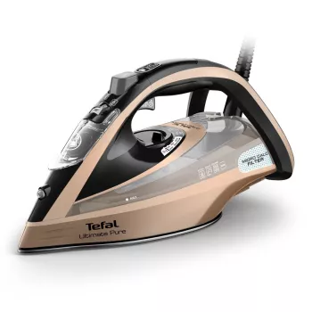 Tefal Ultimate Pure FV9852E0 Σίδερο Ατμοσίδερο Durilium AirGlide Autoclean Πλάκα σιδερώματος 3200 W Μαύρο, Χαλκό