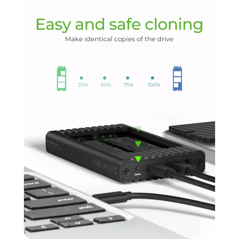 ICY BOX IB-2817MCL-C31 Θήκη SSD M.2 Μαύρο USB