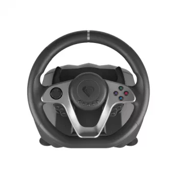 GENESIS Seaborg 400 Μαύρο, Ασημί USB Τιμόνι + Πεντάλ Nintendo Switch, PC, PlayStation 4, Playstation 3, Xbox 360, Xbox One, Xbox One S, Xbox One X