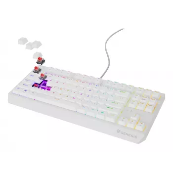 GENESIS Thor 230 TKL Πληκτρολόγιο Gaming USB QWERTY Αμερικανικό-Αγγλικό Λευκό