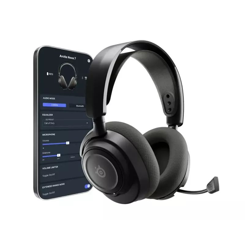 SteelSeries Arctis Nova 7 Gen 2 61730 ασύρματα ακουστικά gaming over-ear, μπαταρία 50+ ωρών, μαύρα
