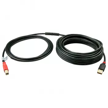 Lindy 15 m Καλώδιο USB 2.0 Type-A σε B ενεργό, 15 m, USB A, USB B, USB 2.0, αρσενικό/αρσενικό, μαύρο, κόκκινο