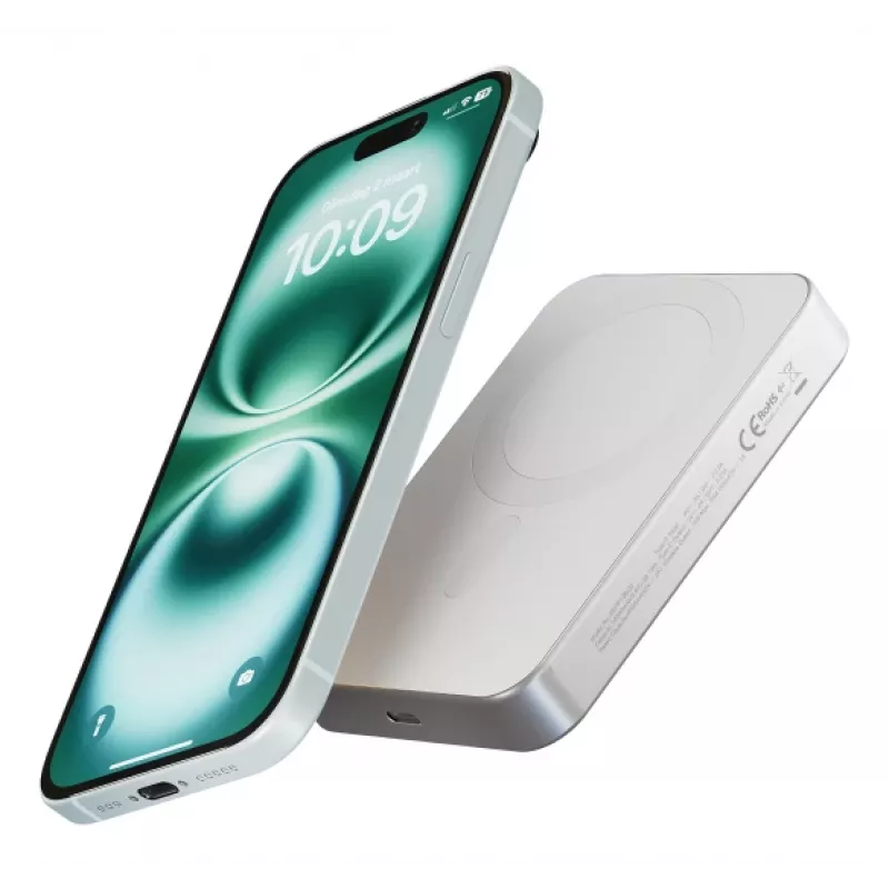 ZENS Powerbank λεπτό Qi2 Al 10000mah Λευκό