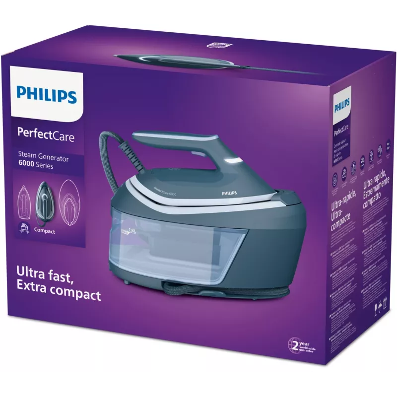 Philips Σειρά 6000 Σταθμός ατμού PSG6042/20 2400 W 1,8 L SteamGlide Advanced Μπλε