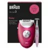 Αποτριχωτική μηχανή Braun Silk-épil 3 SE3-202, 20 τσιμπιδάκια, λειτουργία με ρεύμα, Berry