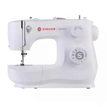 Ημι-αυτόματη ραπτομηχανή SINGER M2405 — μηχανική, 11 προγράμματα, 8 σχέδια βελονιάς, 70W, λευκή