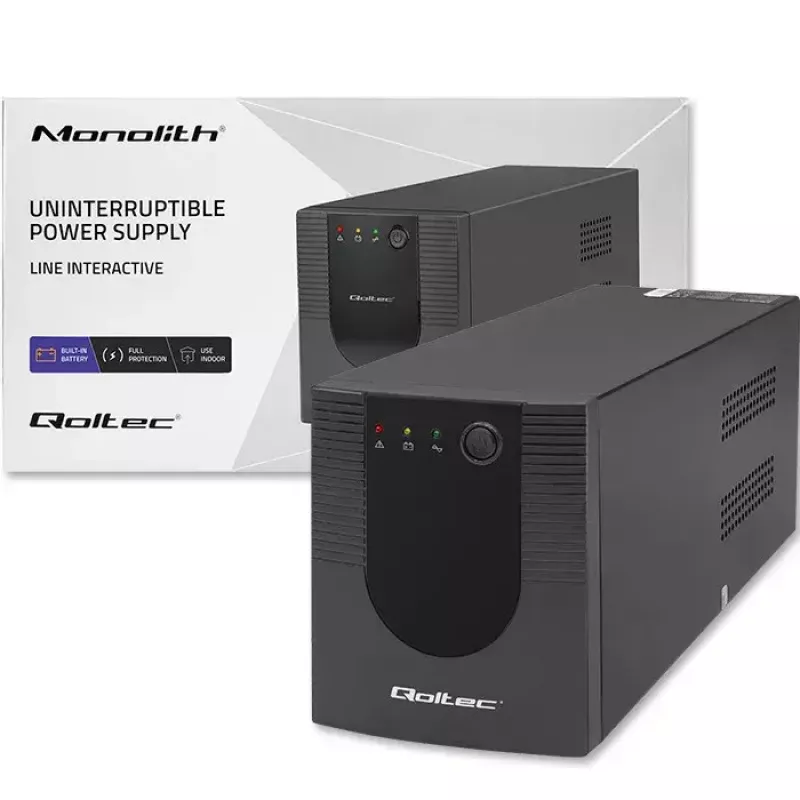 Qoltec UPS 53776 Line-Interactive 1,5 kVA 900 W 4 έξοδοι AC