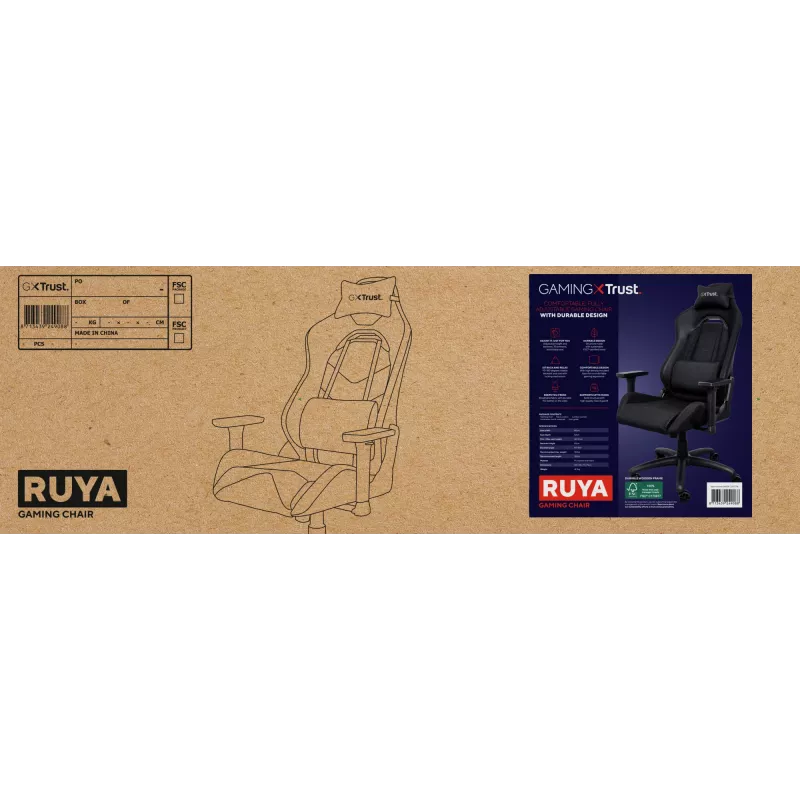 Trust GXT 714 RUYA Universal Gaming Καρέκλα Μαύρο