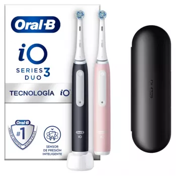 Oral-B iO3 Duo Ενήλικων Ηλεκτρική οδοντόβουρτσα δόνησης Μαύρο, Ροζ, Λευκό