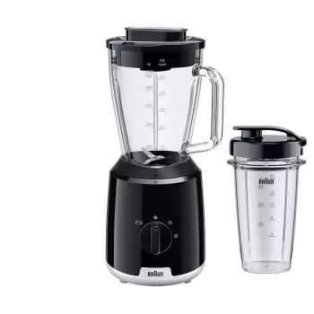 Braun JB1051BK PowerBlend 1 επιτραπέζιο μπλέντερ, 600 W, 1,25 l, γυάλινη κανάτα, μαύρο
