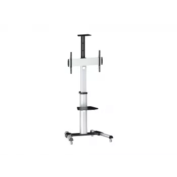 Equip 650602 τρόλεϊ για οθόνη LFD 37-70 ιντσών (94-177,8 cm), περιστροφή 90°, μέγ. VESA 600 x 400 mm, 50 kg, αλουμίνιο, μαύρο, λευκό