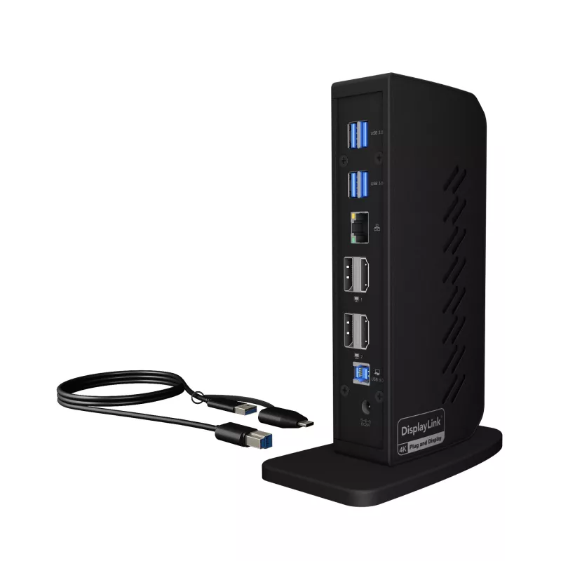 ICY BOX IB-DK2252AC Ενσύρματο USB 3.2 Gen 1 (3.1 Gen 1) Type-C Μαύρο