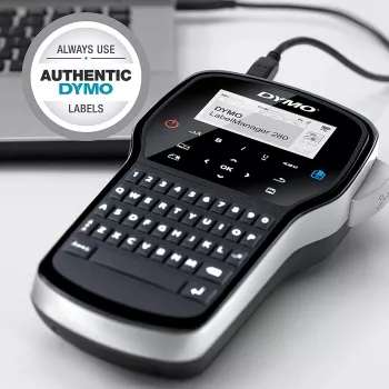 DYMO LabelManager ™ 280 AZERTY, AZERTY, D1, θερμομεταφοράς, 180 x 180 DPI, 15 mm/s, μαύρο, ασημί