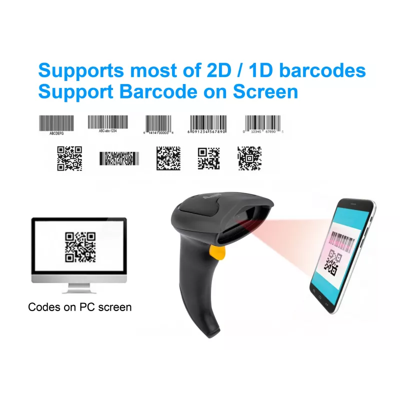 Equip ασύρματος 2D Dual-Mode 2,4GHz + Bluetooth σαρωτής barcode, με βάση
