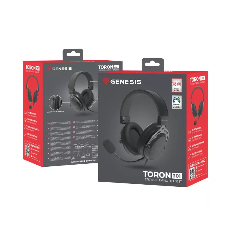 GENESIS Toron 301 headset ενσύρματο head-band gaming μαύρο