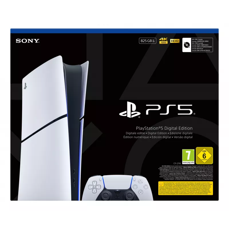 Sony PlayStation 5 Digital Edition (Slim) 825 GB Wi-Fi μαύρο, λευκό