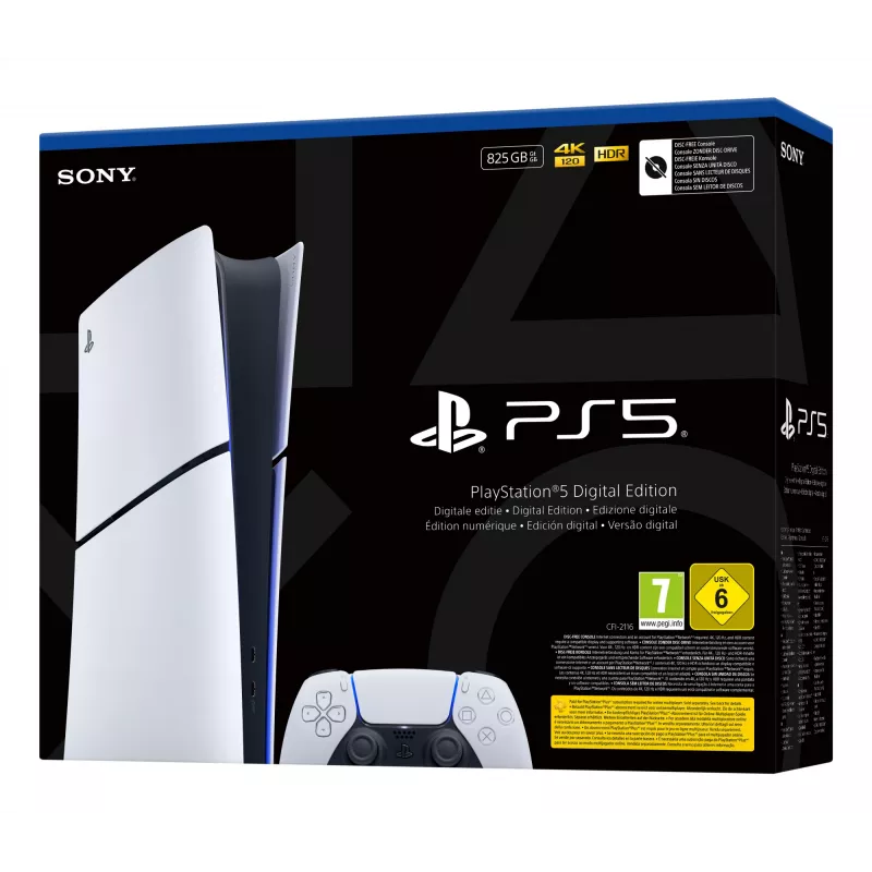 Sony PlayStation 5 Digital Edition (Slim) 825 GB Wi-Fi μαύρο, λευκό