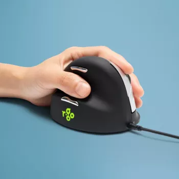 R-Go Tools Εργονομικό ποντίκι R-Go HE Break με λογισμικό διαλειμμάτων, μεσαίο (μέγεθος χεριού 165–185 mm), αριστερόχειρο, ενσύρματο, μαύρο
