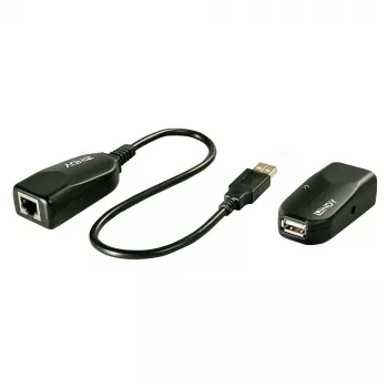 Lindy 42693 επεκτάτης USB 2.0 50 m μέσω Cat.6, πομπός και δέκτης, 480 Mbit/s, μαύρος