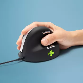 R-Go Tools Εργονομικό ποντίκι R-Go HE Break με λογισμικό διαλειμμάτων, μεγάλο (μέγεθος χεριού ≥ 185 mm), για δεξιόχειρες, ενσύρματο, μαύρο