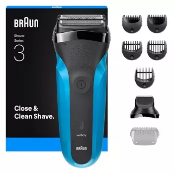 Braun Series 3 310BT ξυριστική μηχανή με λεπίδα με trimmer, μαύρο, μπλε