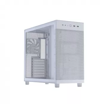 ASUS PRIME AP303 TG 90DC00V3-B39010 κουτί υπολογιστή Midi Tower, ATX/Micro-ATX, ψημένο γυαλί, 2x USB 3.2, χωρίς τροφοδοτικό, λευκό