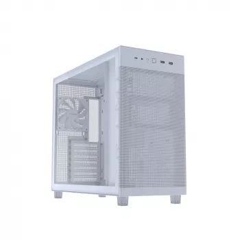 ASUS PRIME AP303 TG 90DC00V3-B39010 κουτί υπολογιστή Midi Tower, ATX/Micro-ATX, ψημένο γυαλί, 2x USB 3.2, χωρίς τροφοδοτικό, λευκό