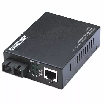 Intellinet Fast Ethernet μετατροπέας μέσων, 10/100Base-Tx σε 100Base-Fx (SC) Multimode, 2 km