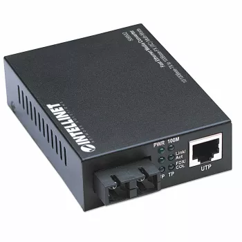 Intellinet Fast Ethernet μετατροπέας μέσων, 10/100Base-Tx σε 100Base-Fx (SC) Multimode, 2 km