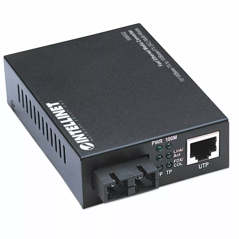 Intellinet Fast Ethernet μετατροπέας μέσων, 10/100Base-Tx σε 100Base-Fx (SC) Multimode, 2 km