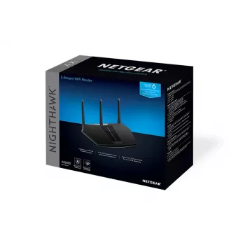 NETGEAR Nighthawk AX/5-Stream AX2400 WiFi 6 Router (RAX30) Ασύρματος Router Gigabit Ethernet Dual-Band (2,4 GHz / 5 GHz) Μαύρο
