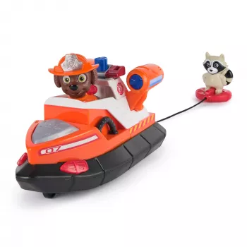 PAW Patrol Fire Rescue: Zuma σκάφος πυρόσβεσης διάσωσης με φιγούρα δράσης, εκτοξευόμενο σωσίβιο, ρακούν & βάρκα παιχνίδι, παιδικό παιχνίδι για αγόρια & κορίτσια από 3 ετών