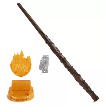 Wizarding World Harry Potter, 12 ιντσών Μαγικό ραβδί συλλεκτικής έκδοσης Hermione Granger με βάση & μεταλλικό εικονίδιο, Μαγικά πλάσματα, Αξεσουάρ στολής