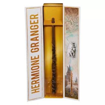 Wizarding World Harry Potter, 12 ιντσών Μαγικό ραβδί συλλεκτικής έκδοσης Hermione Granger με βάση & μεταλλικό εικονίδιο, Μαγικά πλάσματα, Αξεσουάρ στολής