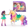 Spin Master Unicorn Academy σετ φιγούρων Ava και μονόκερος Leaf με αληθινή χαίτη, ουρά και βούρτσα, από 4 ετών