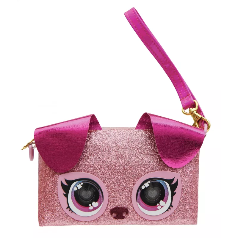 Purse Pets, Keepin’ It Clutch Dazzling Diva παιχνίδι κουτάβι και τσάντα καρπού με φωτεινά ουράνια μάτια, παιχνίδι για κορίτσια από 4 ετών